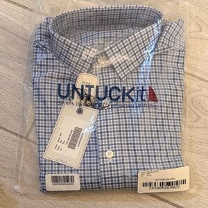 UNTUCKit Men's Light Blue Plaid Shirt